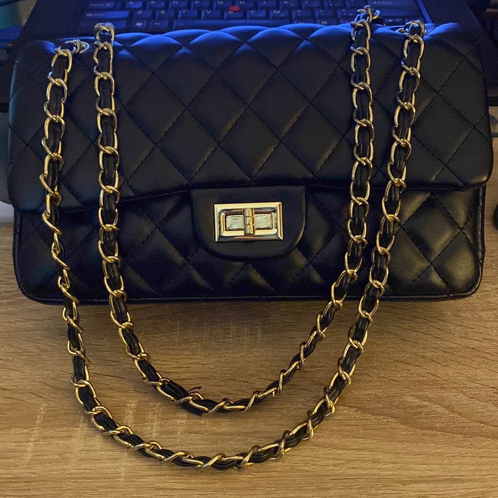Ainifeel quilted double flap bag